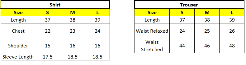 Size chart