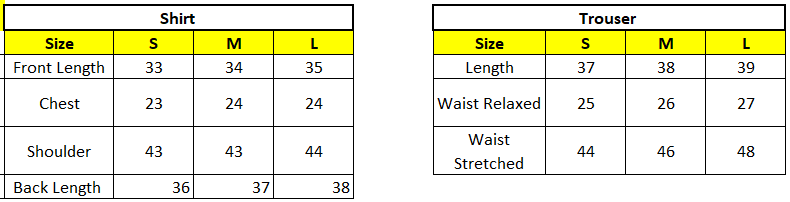 Size chart